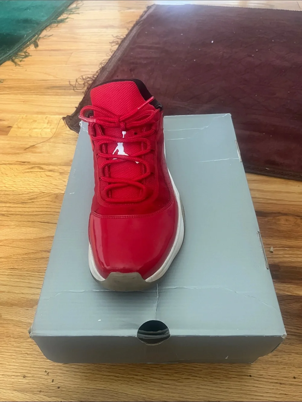 Jordan Red Low-Top Sneaker with White Midsole